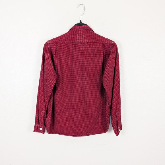 Post O'ALLS Men's Button up Shirt Red Mini check Size Medium - Picture 5 of 8